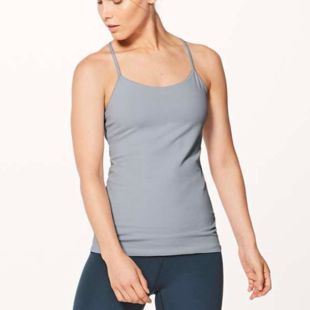 Lululemon Gray Power Pose Y Tank 4 Women Athletic